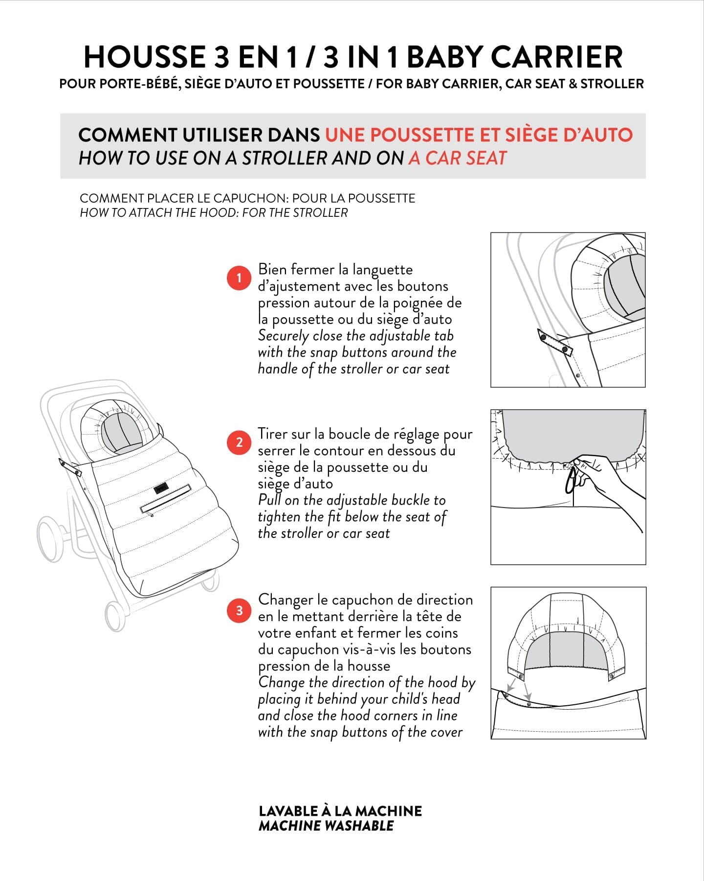 3-In-1 Multifunction Cover For Car Seat, Stroller, And Baby Carrier In Off-White-4