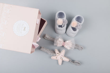Coffret d'accessoires pour cheveux, chaussettes et chaussures pour bébé