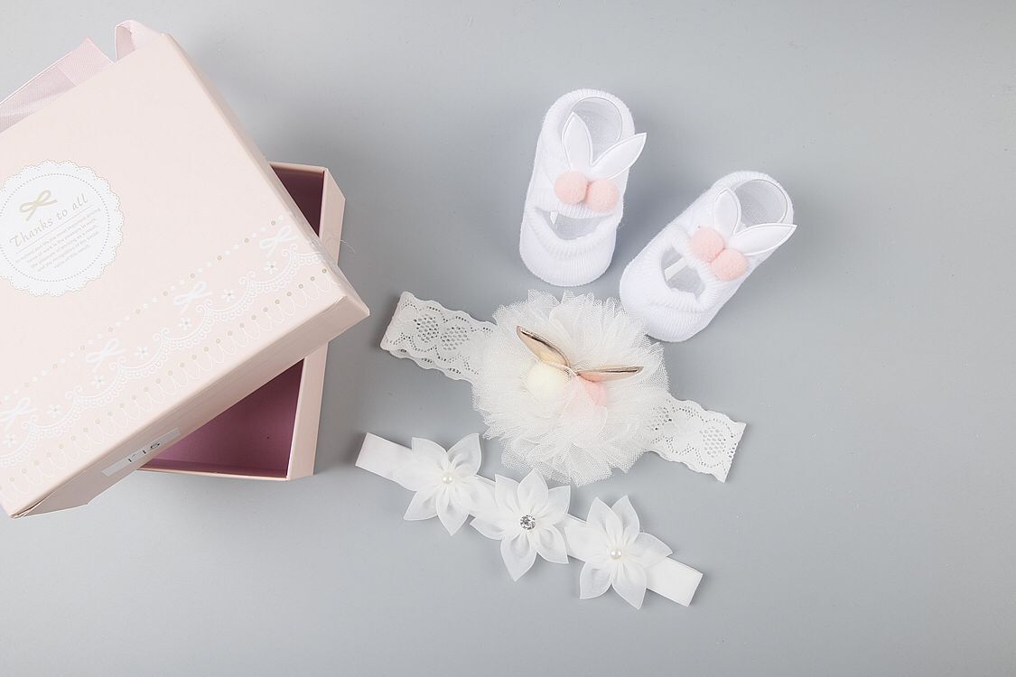 Coffret d'accessoires pour cheveux, chaussettes et chaussures pour bébé