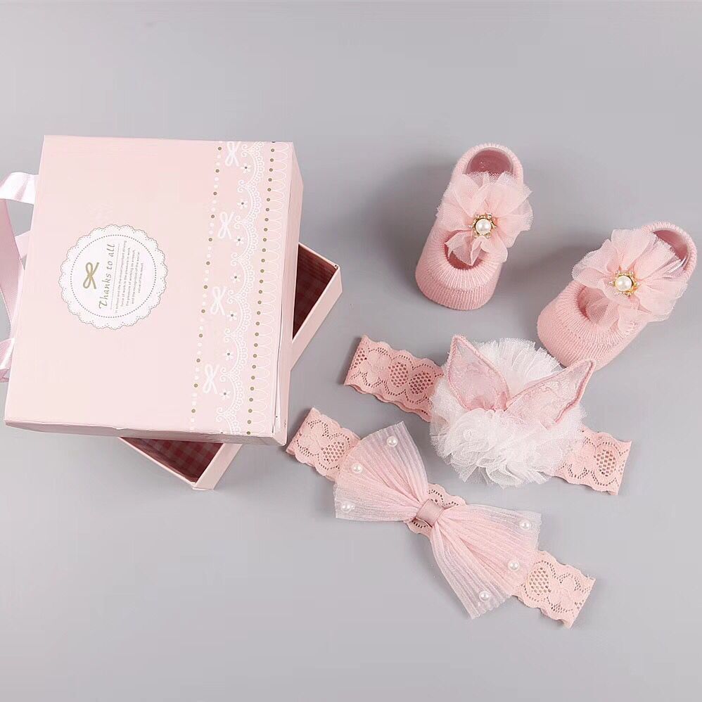 Coffret d'accessoires pour cheveux, chaussettes et chaussures pour bébé