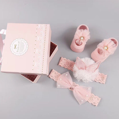Coffret d'accessoires pour cheveux, chaussettes et chaussures pour bébé