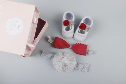 Coffret d'accessoires pour cheveux, chaussettes et chaussures pour bébé