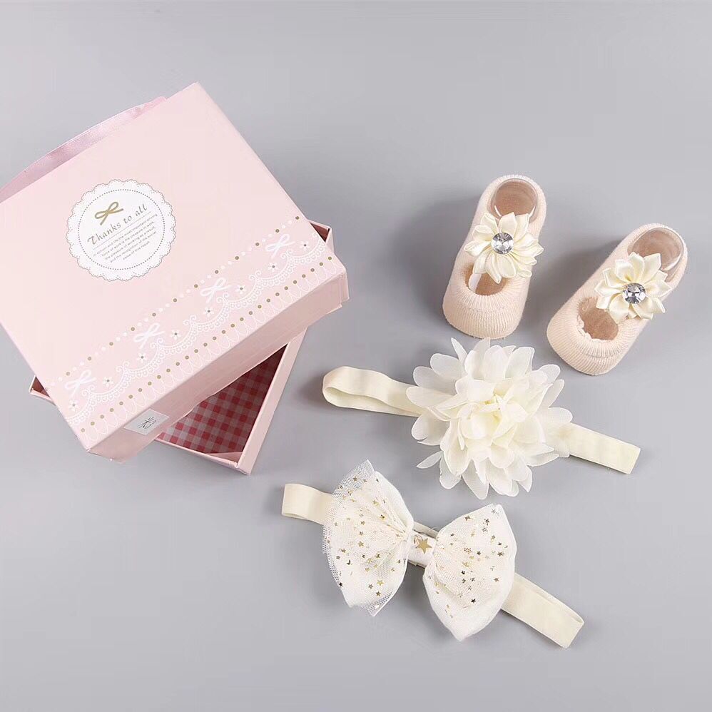 Coffret d'accessoires pour cheveux, chaussettes et chaussures pour bébé
