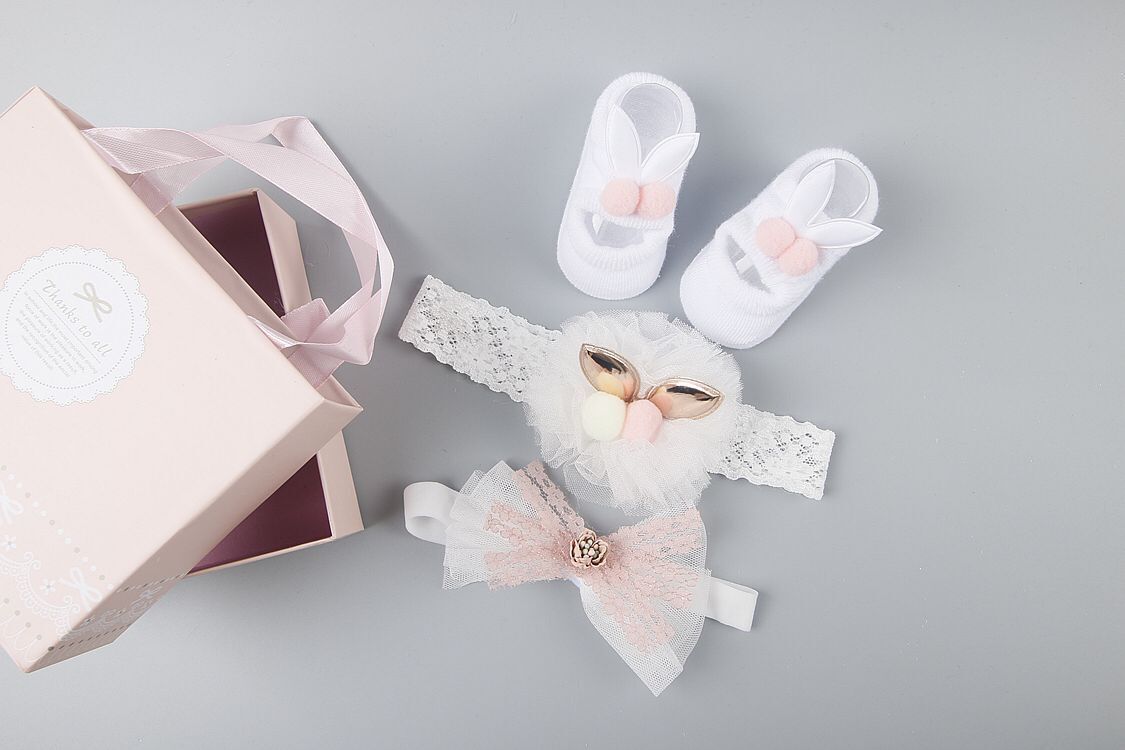 Coffret d'accessoires pour cheveux, chaussettes et chaussures pour bébé