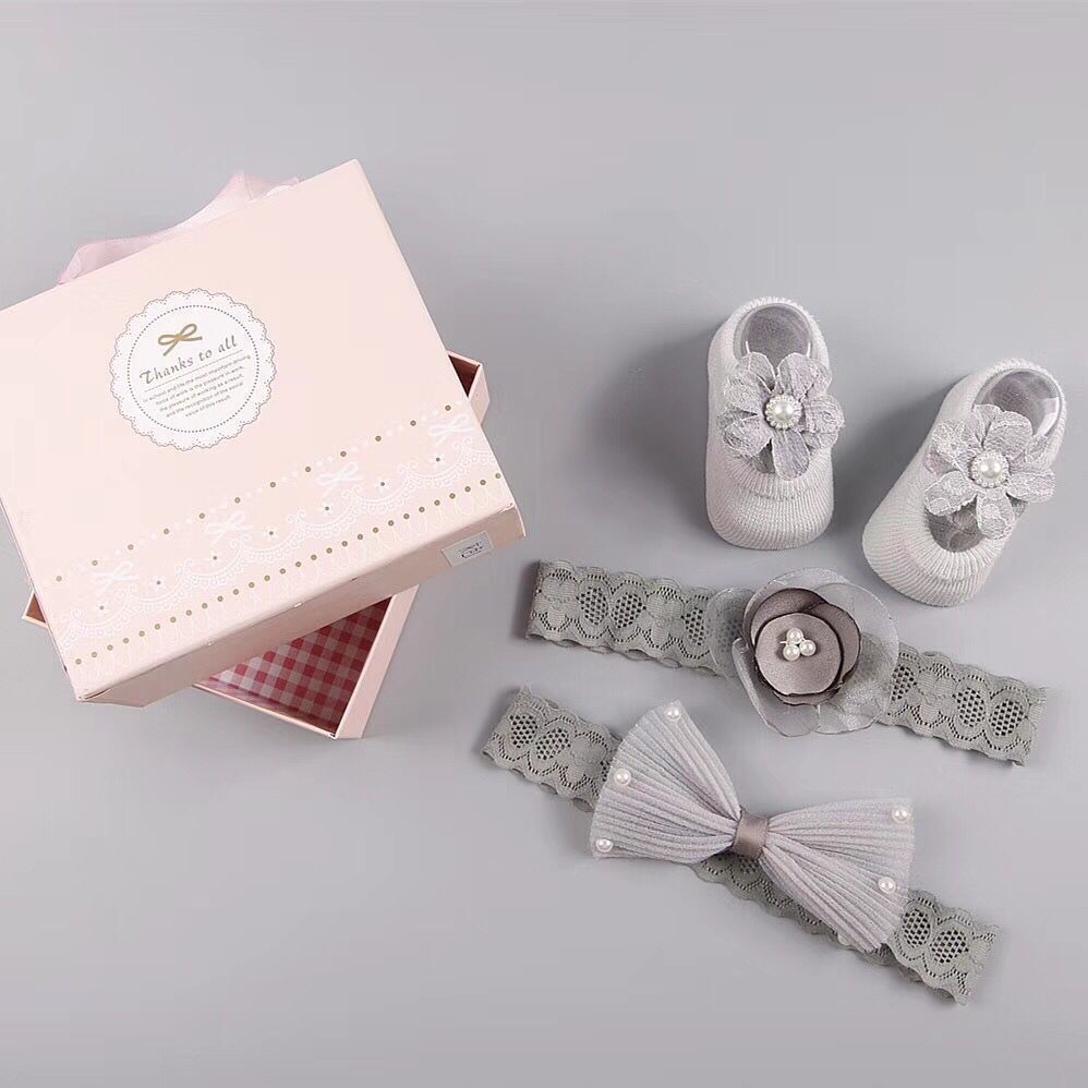 Coffret d'accessoires pour cheveux, chaussettes et chaussures pour bébé