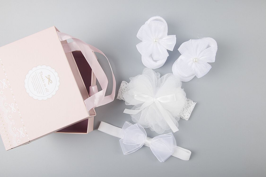 Coffret d'accessoires pour cheveux, chaussettes et chaussures pour bébé