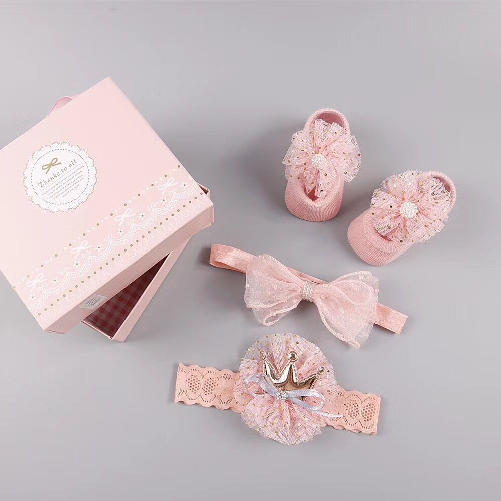 Coffret d'accessoires pour cheveux, chaussettes et chaussures pour bébé