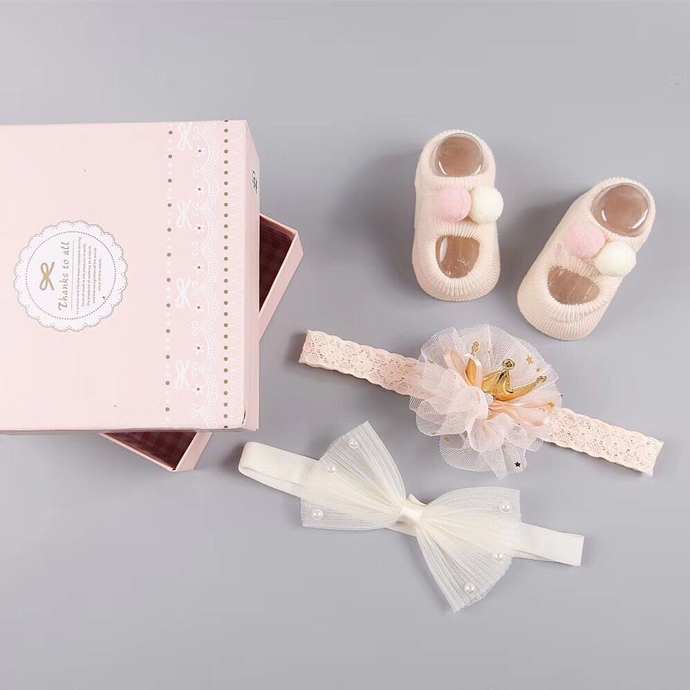 Coffret d'accessoires pour cheveux, chaussettes et chaussures pour bébé