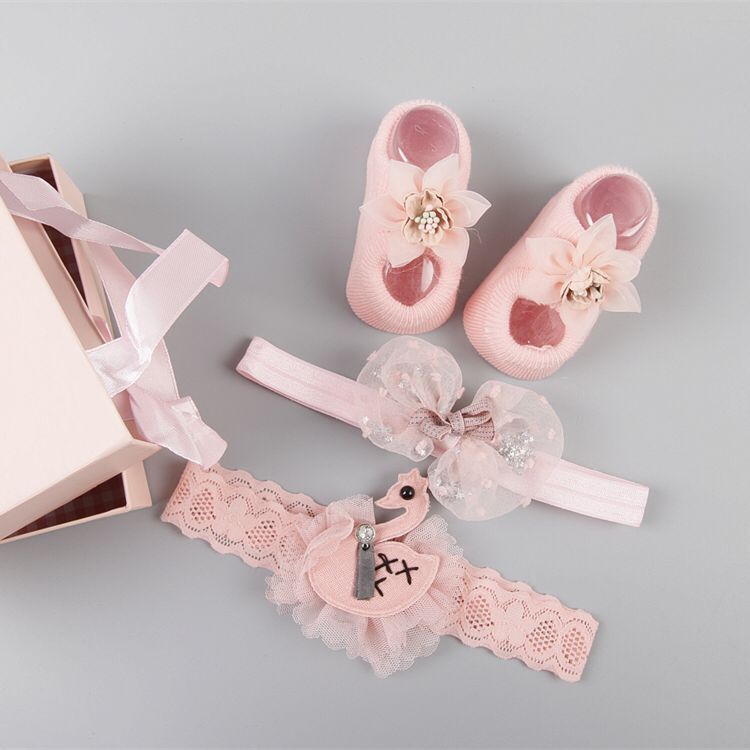Coffret d'accessoires pour cheveux, chaussettes et chaussures pour bébé