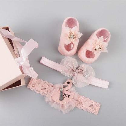 Coffret d'accessoires pour cheveux, chaussettes et chaussures pour bébé