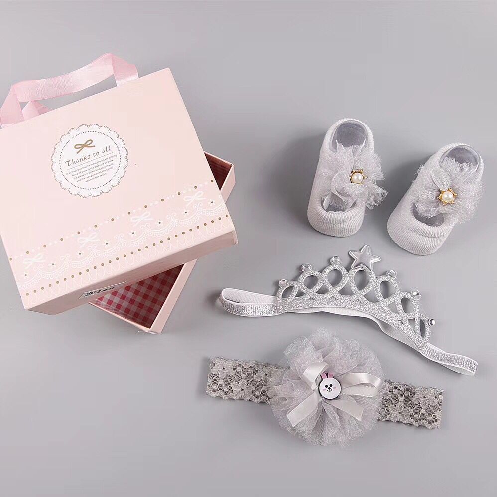 Coffret d'accessoires pour cheveux, chaussettes et chaussures pour bébé