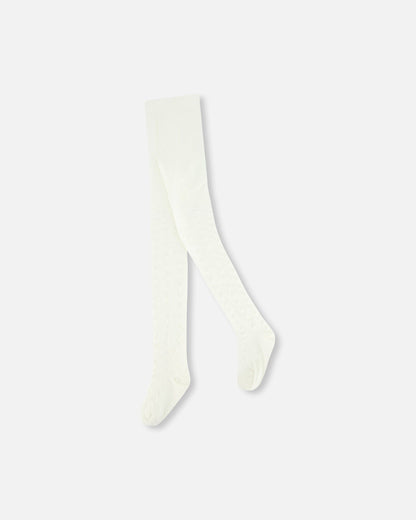 Tonal Jacquard Tights Off White-0