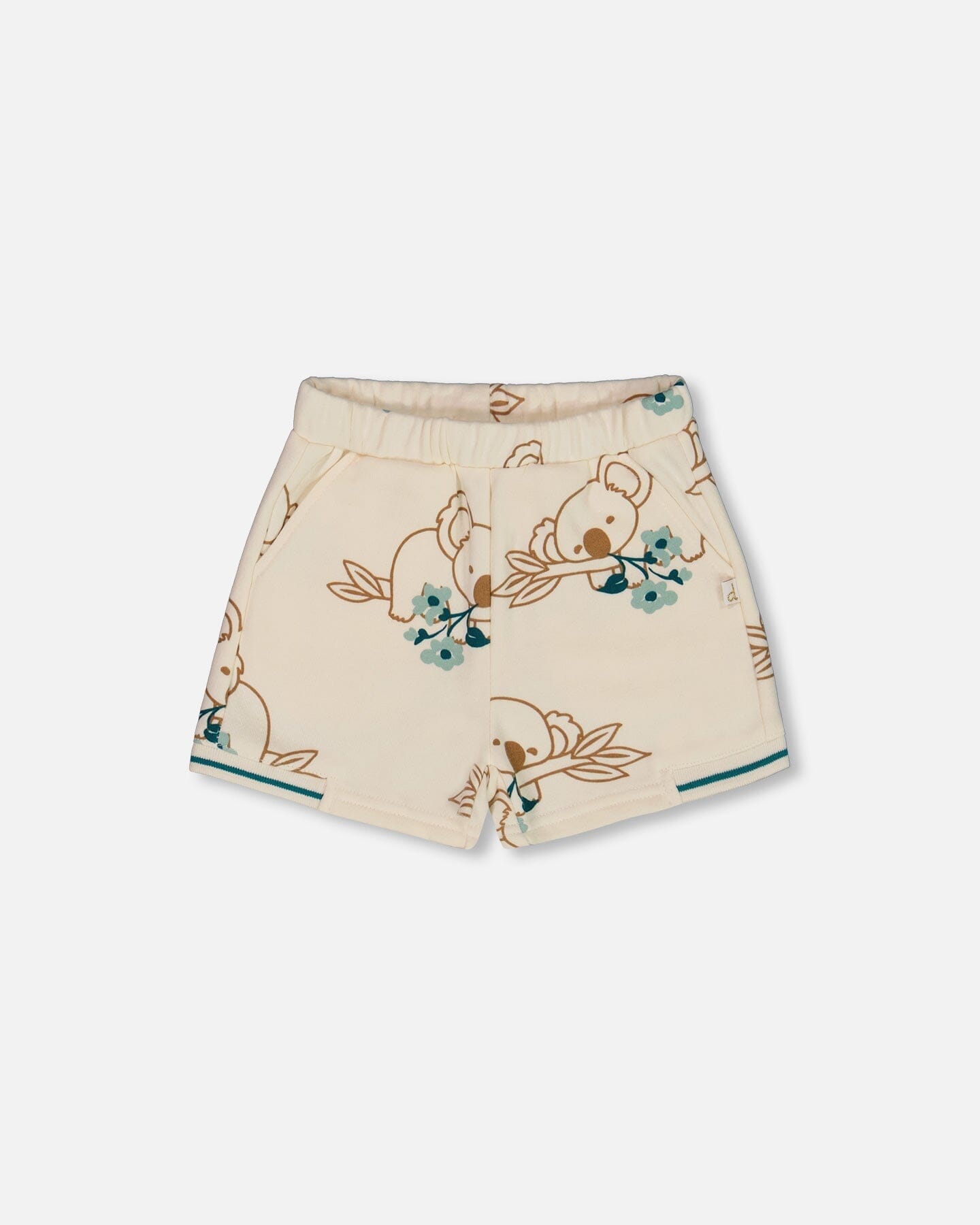 Printed French Terry Short Off-White And Koala-0