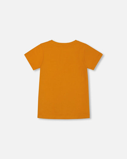 Organic Cotton Tee Vibrant Orange And Blue Vespa-3