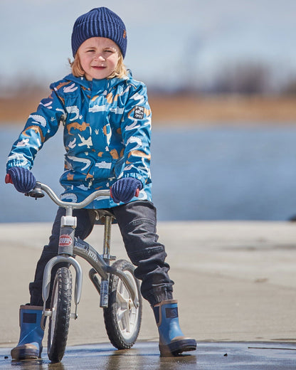 Blue Raincoat With Crocodiles That Change Color Upon Contact With Water-3