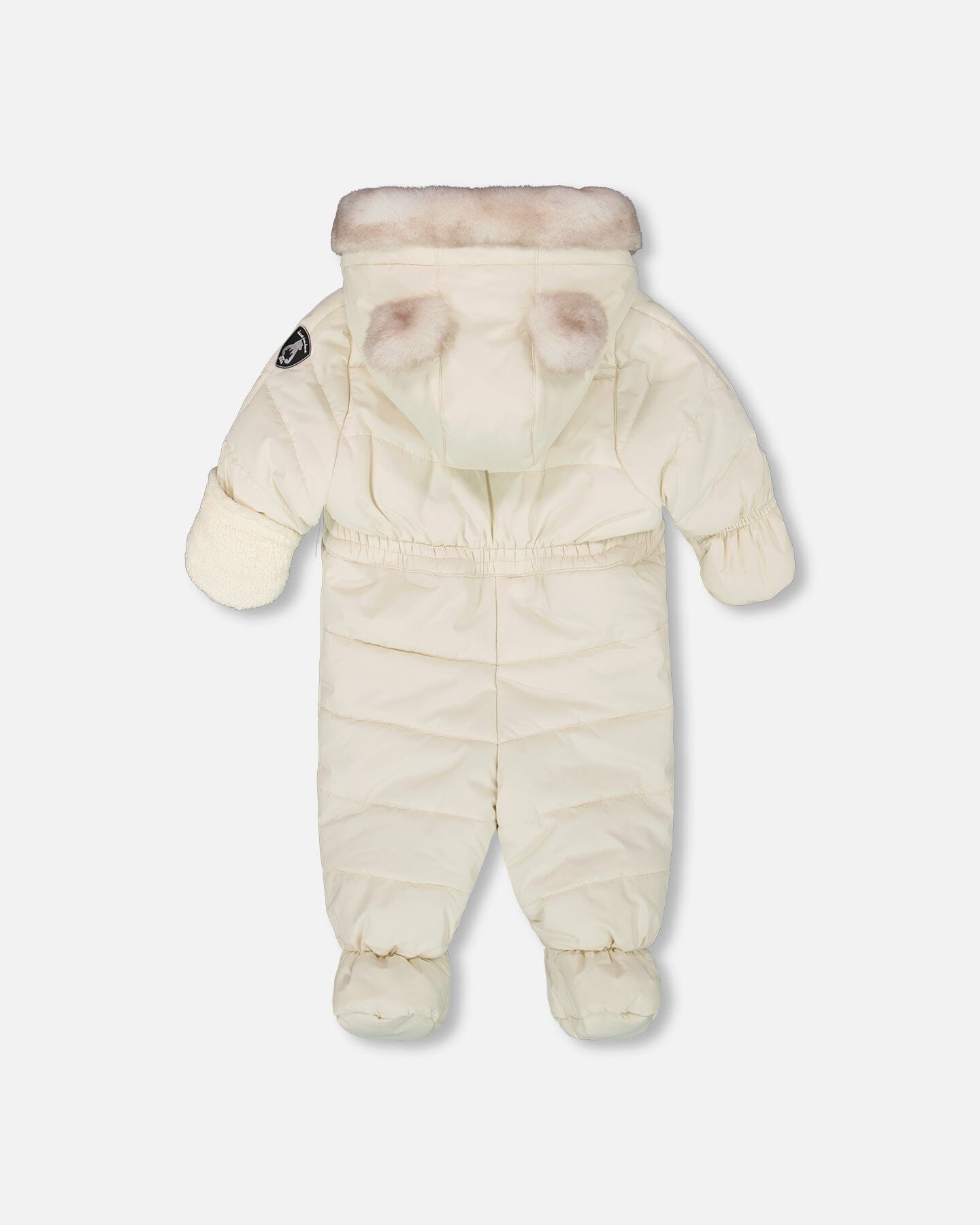 One-Piece Baby Layette Snowsuit Designed For Car Seat White Asparagus-2
