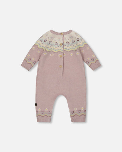 Jacquard Knitted Romper Keepsake Lilac-2