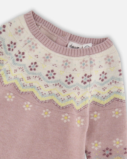 Jacquard Knitted Romper Keepsake Lilac-3