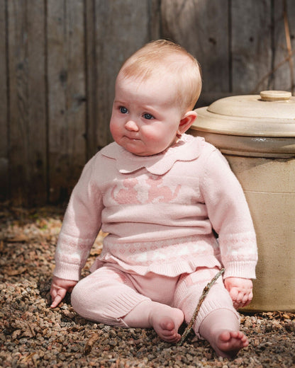 Knitted Top And Pant Set Light Pink-1