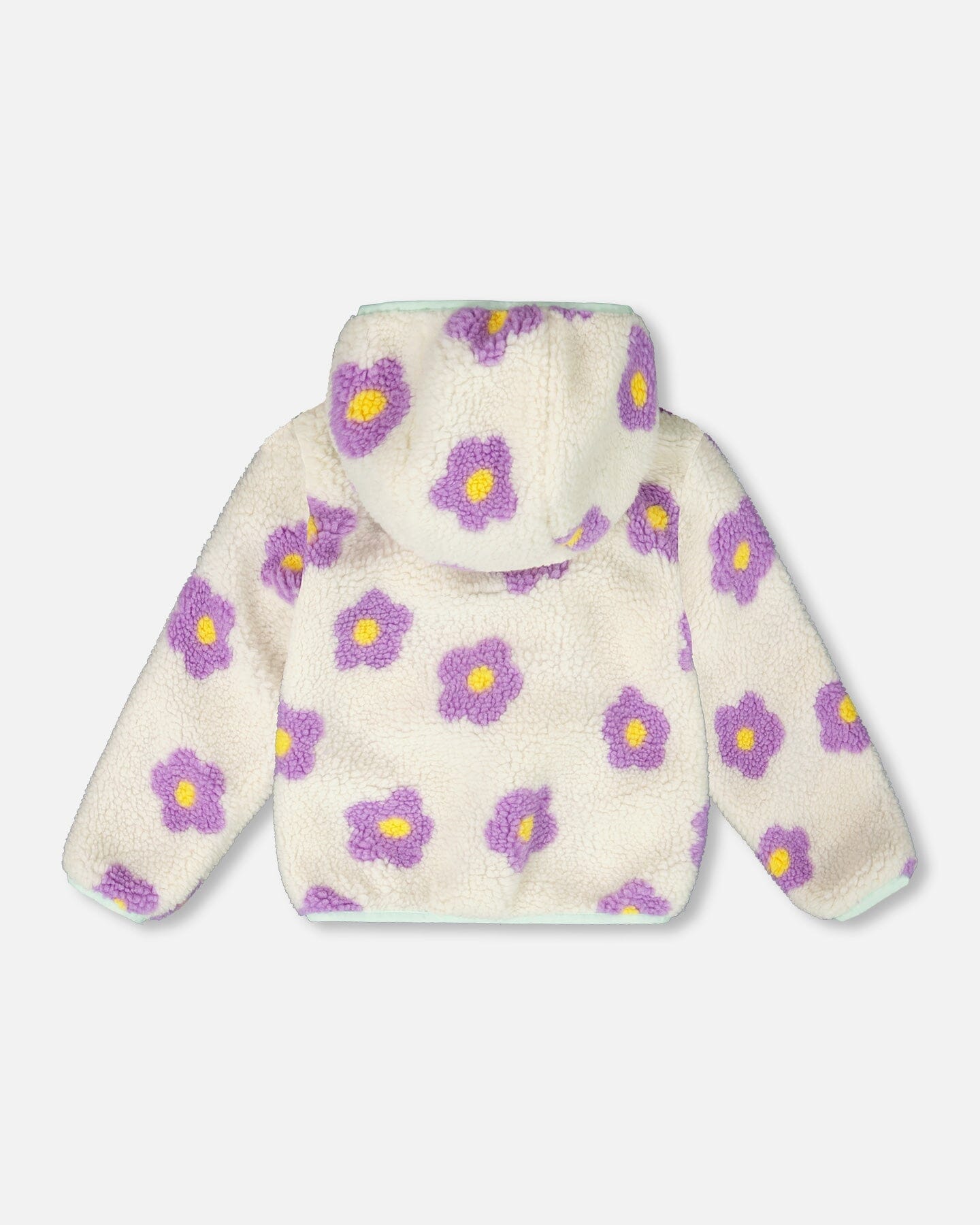 Reversible Mid-Season Sherpa Jacket Lavender Flower-3