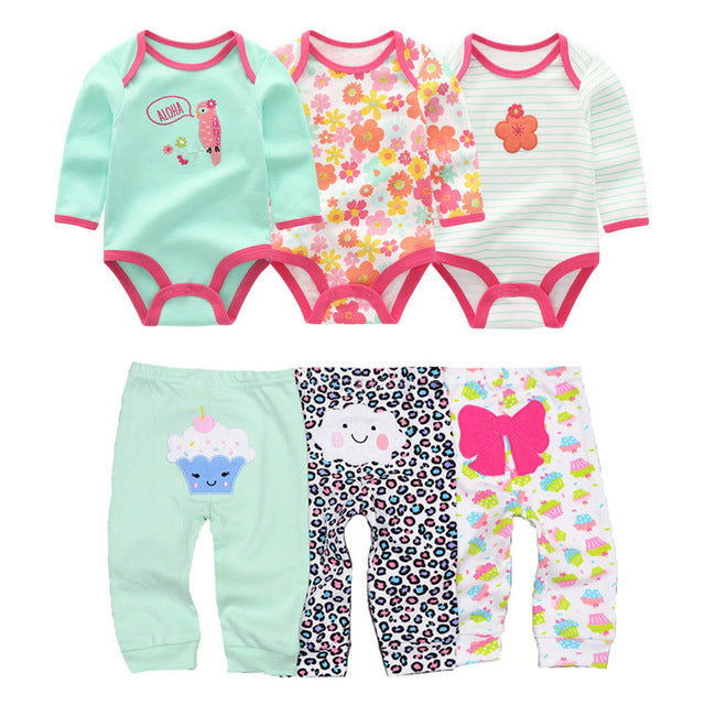 Ensembles de vêtements et pantalons en coton pour bébé fille