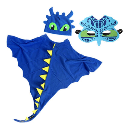 Halloween Dinosaur Cloak Hats Mask Costume Sets-2